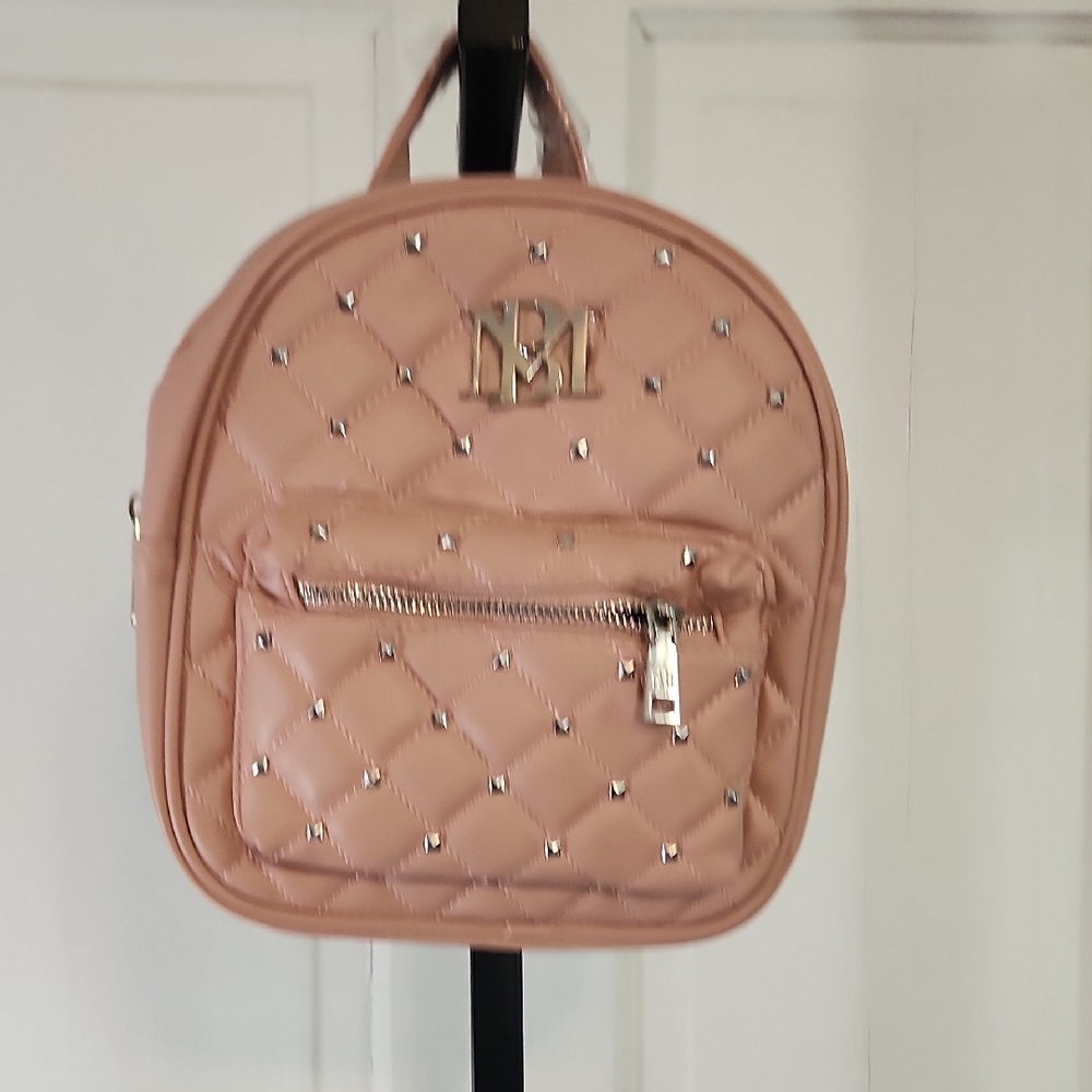 Badgley Mischka Tan Quilted Backpack